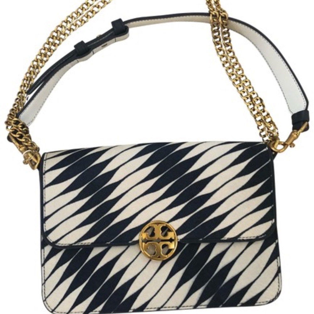 Tory Burch white/navy body cross bag